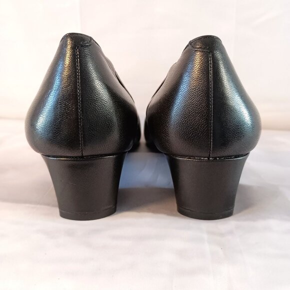 David Tate Supreme Black Nappa Leather Comfort Pump Low Heel Shoes 10W - Picture 10 of 12